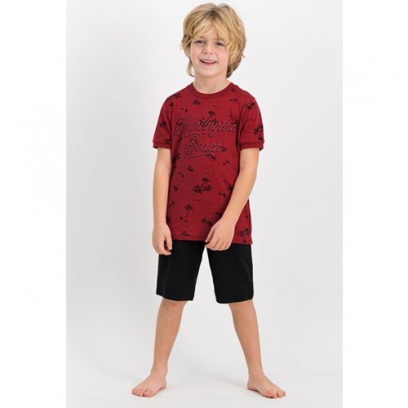 Arnetta Huntington Beach Bordo Erkek Çocuk Bermuda Takım