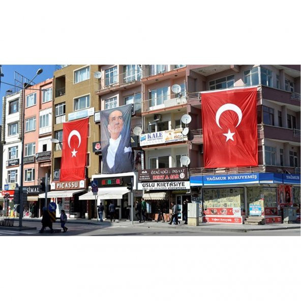 Türk Bayrak - Türk Bayrağı Alpaka Kumaş (70X105,100X150, 150x225) - 3