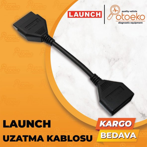 Orjinal Launch Uzatma Kablosu 20 Cm Obd2 Flat Kablo Delphi Autocom Elm327