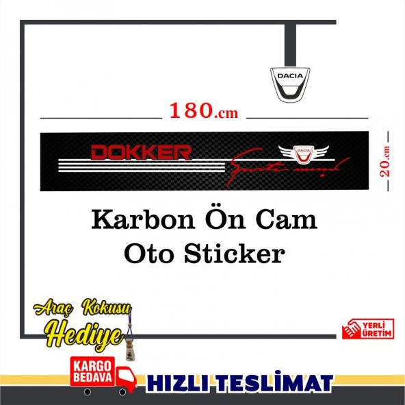 DACİA DOKKER KARBON CAM OTO STİCKER - 2