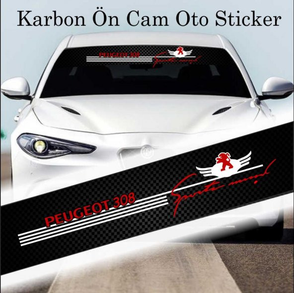 PEUGEOT 308 KARBON CAM OTO STİCKER