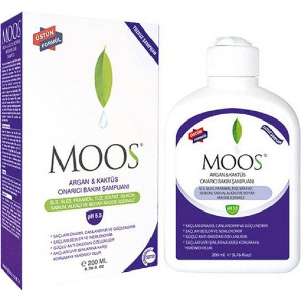 Moos Argan & Kaktüs Onarıcı Bakım Şampuanı 200 ML.
