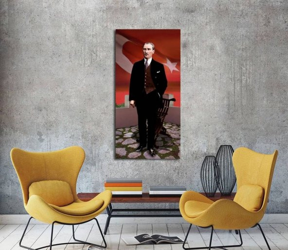 Tablosan  Türk Bayrağı ve Atatürk Portresi Kanvas Tablo