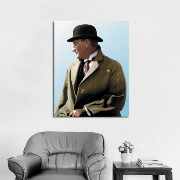 Tablosan  Şapkalı Atatürk Portresi Kanvas Tablo