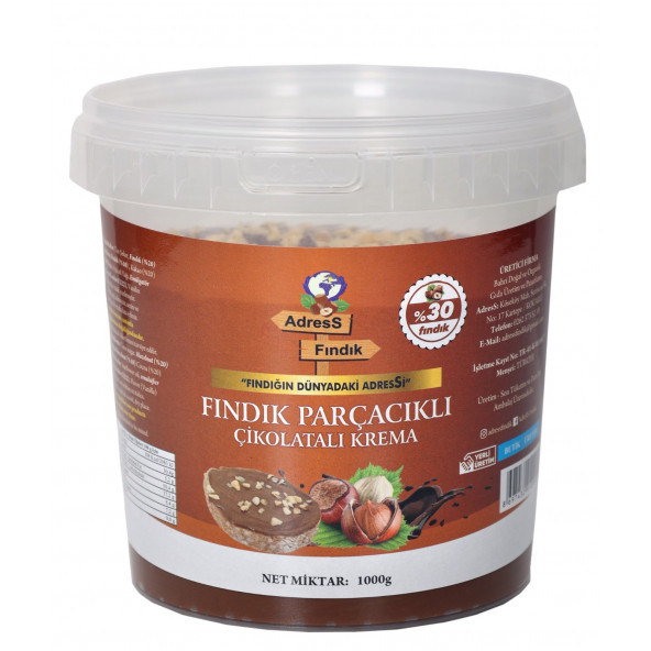 ADRESS FINDIK-FINDIK PARÇACIKLI ÇİKOLATALI KREMA 1 Kg