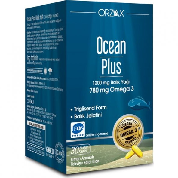 Ocean Plus Balık Yağı Omega-3 1200 Mg 30 Kapsül (SKT:10/2023)