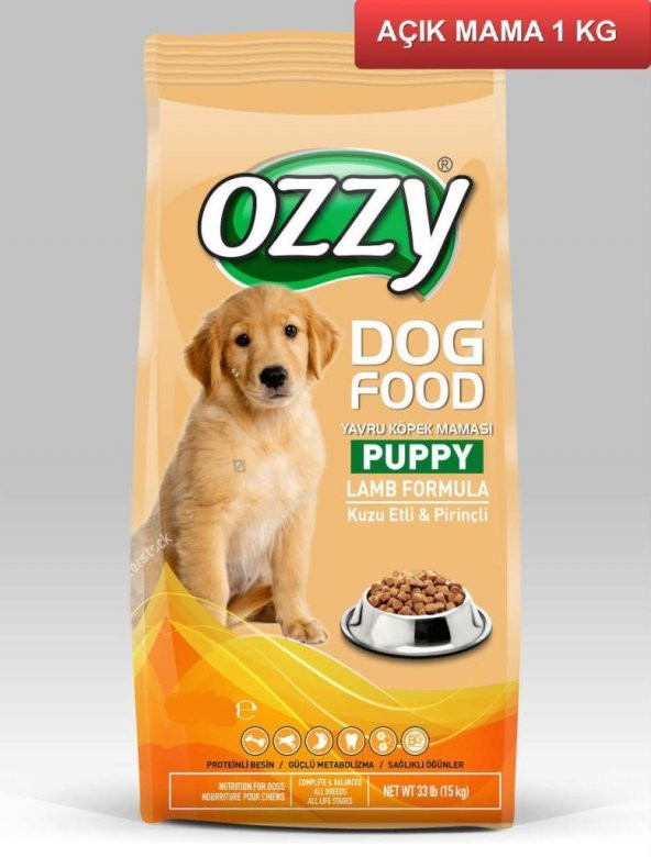 Ozzy Puppy Kuzu Etli Yavru Köpek Maması 1 Kg AÇIK