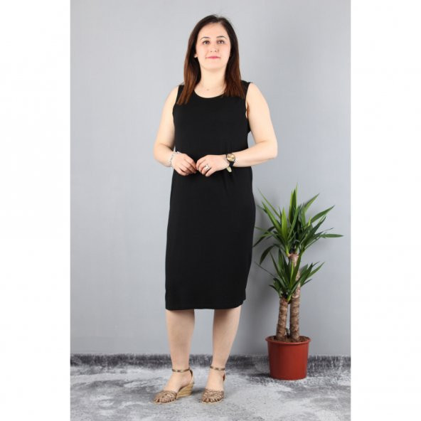 Günay Kadın Elbise Nly1913015 İlkbahar Yaz Askılı Spor-SIYAH - 7