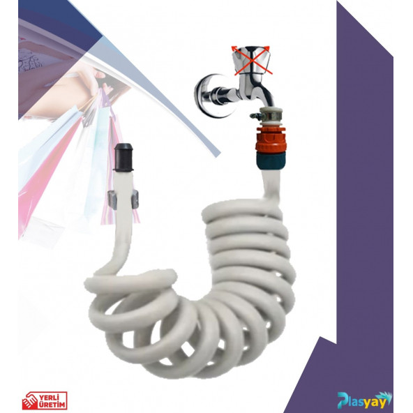Plasyay Spiral Balkon Wc Yıkama Hortum Seti Özel Üretim - 2