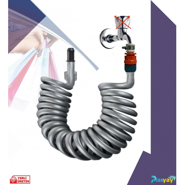 Plasyay Spiral Balkon Wc Yıkama Hortum Seti Özel Üretim - 5