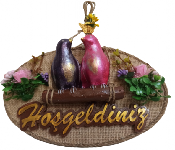 Aile Kuş Hoşgeldiniz Kapı Süsü