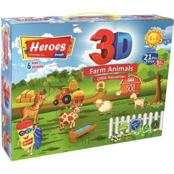 Heroes, 3D  Oyun Hamuru Set 21 Parça, 6 Renk Hamur