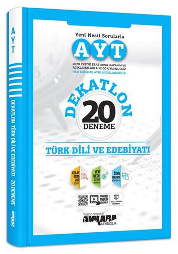 Ankara Yayınları Ayt Türk Dili Ve Edebiyatı Dekatlon 20 Li Deneme 2021-2022