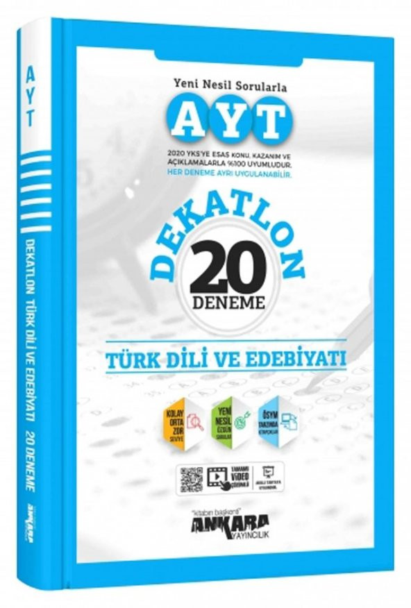 Ankara Yayınları Ayt Türk Dili Ve Edebiyatı Dekatlon 20 Li Deneme 2021-2022 - 2