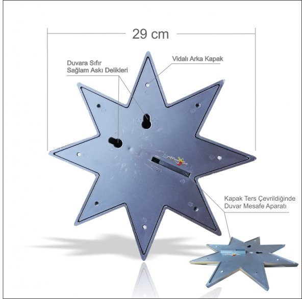 Yıldız Şeklinde Altın Renk 3 Boyutlu 29 cm Kalın Dekoratif Duvar Aynası - 5
