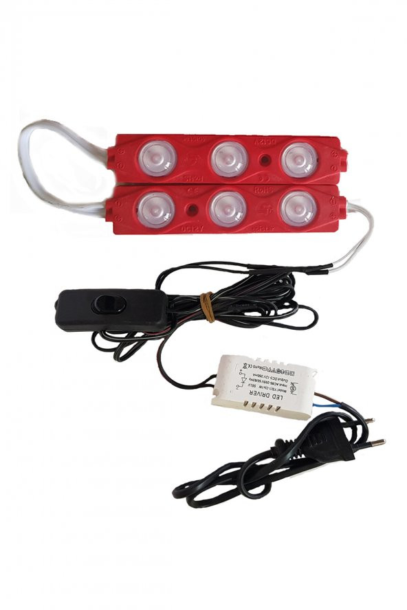 Akvaryum 2li Modül Led Aydınlatma Kırmızı Işık Anahtarlı