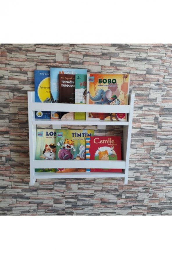 Montessori Çocuk Odası Kitaplık  2 Raflı