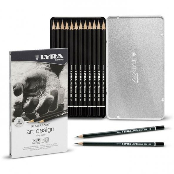 Lyra Rembrandt Profesyonel Dereceli Kalem (Karakalem Eskiz Çizim Seti) 12 li Tüp - 1