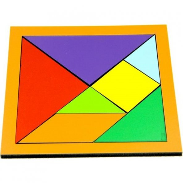 Giftölye Ahşap Renkli Tangram 14 x 14 cm
