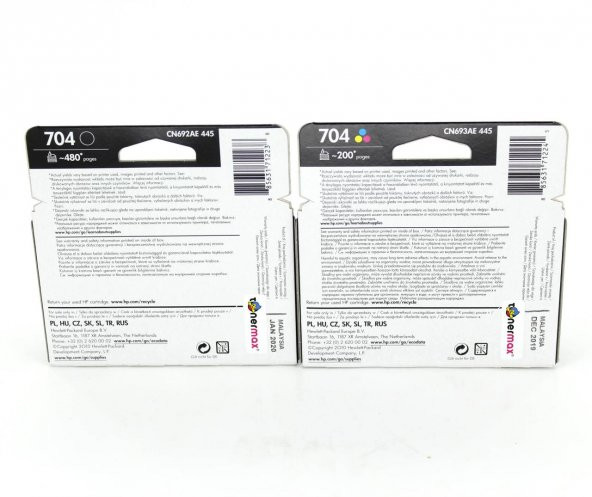 HP 704 CN692A / CN693A / Orjinal Siyah ve Renkli Kartuş - 4