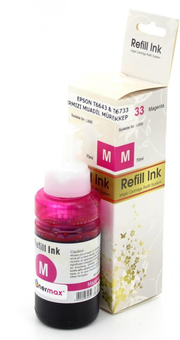 Epson T6643 C13T66434A Kırmızı Muadil Mürekkep