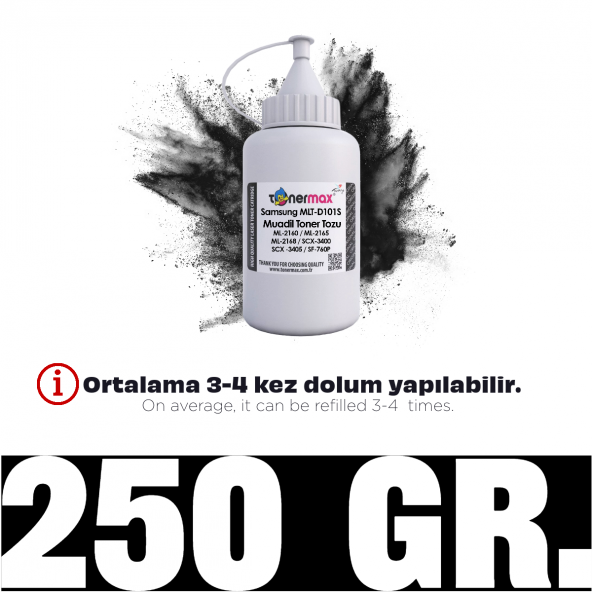 Samsung MLT-D101S Toner Tozu 250GR. / ML2160 /ML2165 /SCX3400 /SCX3405 /SF760 ( Muadil Tonerler İçin ) - 2