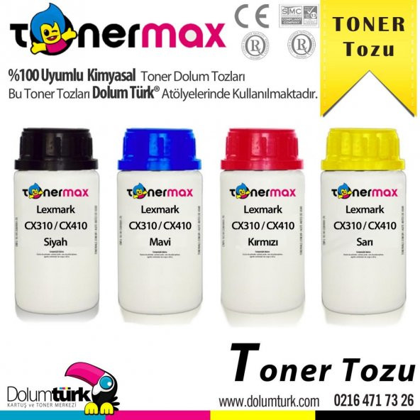 Lexmark CX310 / CX410 / CX510 Toner Tozu Set - 1