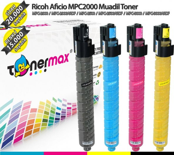 Ricoh MPC2000 Muadil Toner Set / MPC2500 / MPC3000 - 1