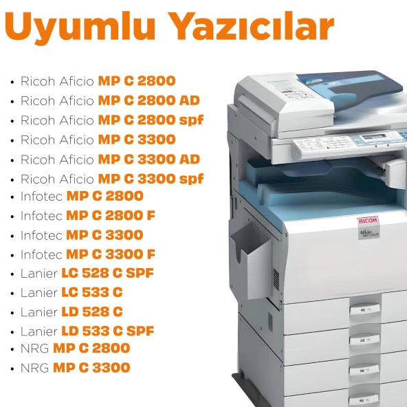 Ricoh Aficio MPC-2800 Toner Tozu Set/ MPC3300 - 2