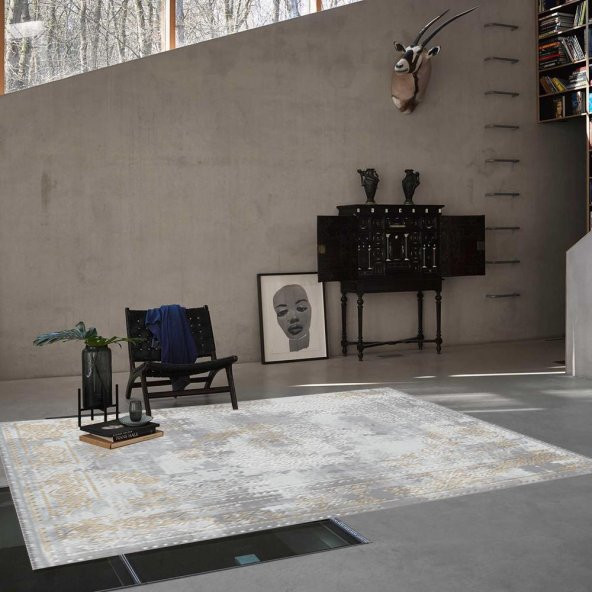 Halı Home Halı Blossom Koleksiyonu 13405 Gri Saçaklı Halı - 2