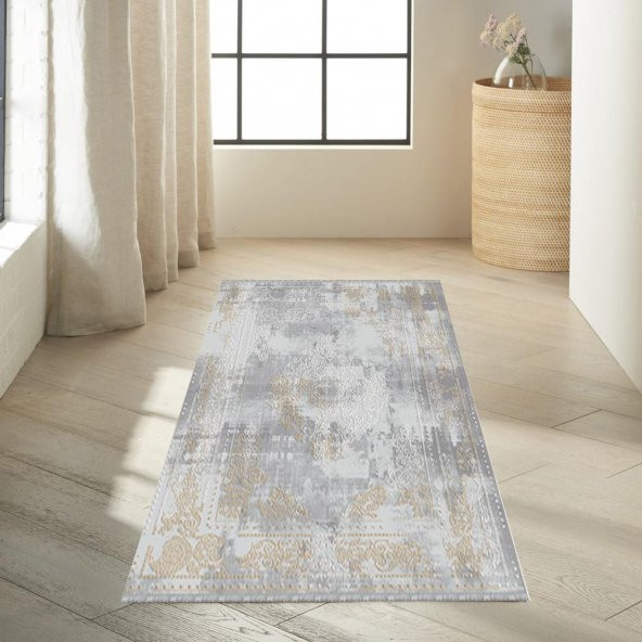 Halı Home Halı Blossom Koleksiyonu 13405 Gri Saçaklı Halı - 3