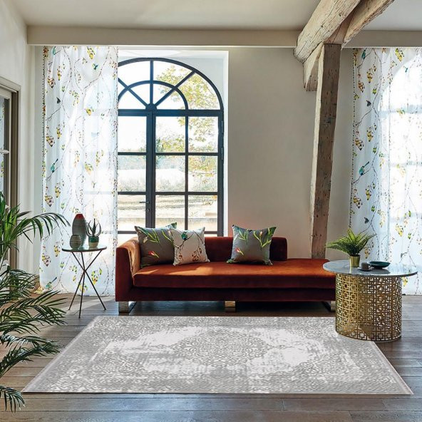 Halı Home Halı Gaspara Koleksiyonu 14606 Gri Saçaklı Halı