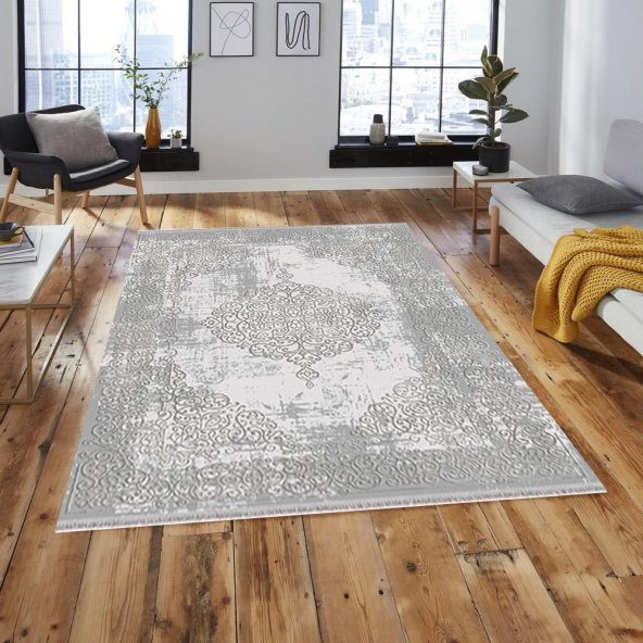 Halı Home Halı Gaspara Koleksiyonu 14606 Gri Saçaklı Halı - 2