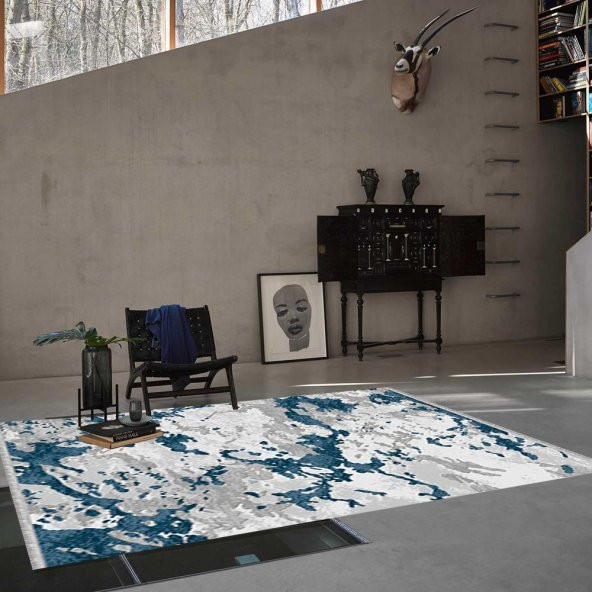 Halı Home Halı Blossom Koleksiyonu 13602 Gri Saçaklı Halı - 2