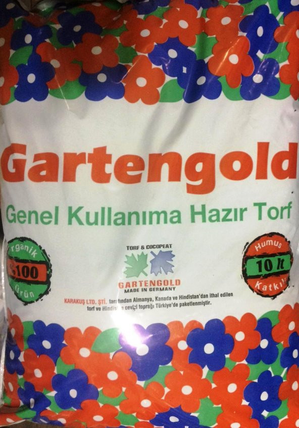 Gartengold Genel Kullanım İçin Torf Organik Üstün Alman Kalitesi 10 Lt