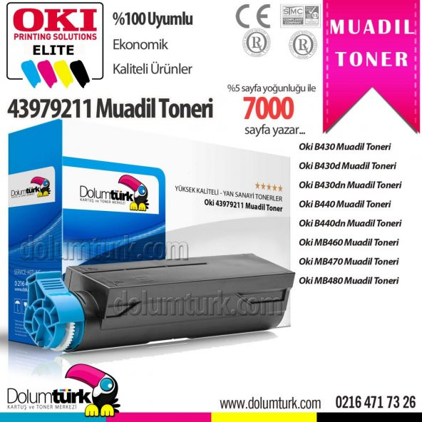 Oki B440 Muadil Toner