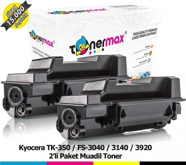 Kyocera TK-350 Muadil Toneri 2'li Paket / FS-3040 / 3140 / 3920