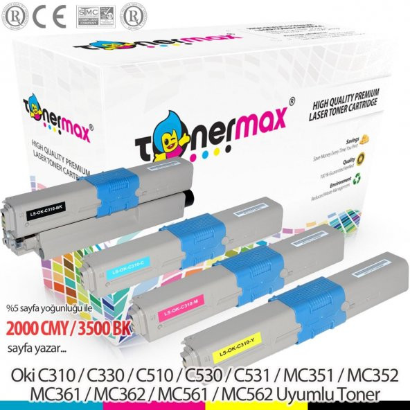 Oki C531dn Muadil Toner Set - 1