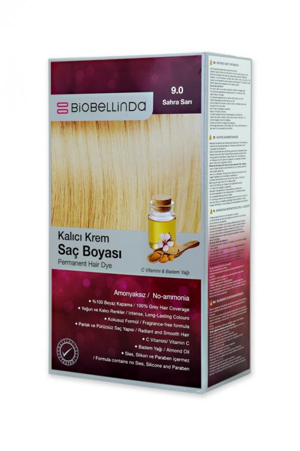 BioBellinda Amonyaksız Krem Saç Boyası - 9.0 Sahra Sarı