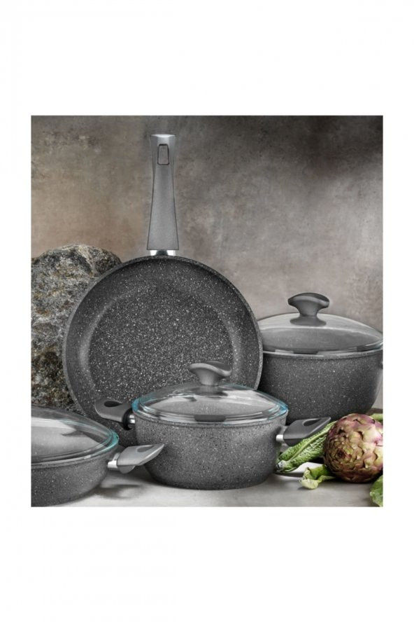 Aryıldız Granit Tencere Takımı Italy Grey 7 Parça - 3