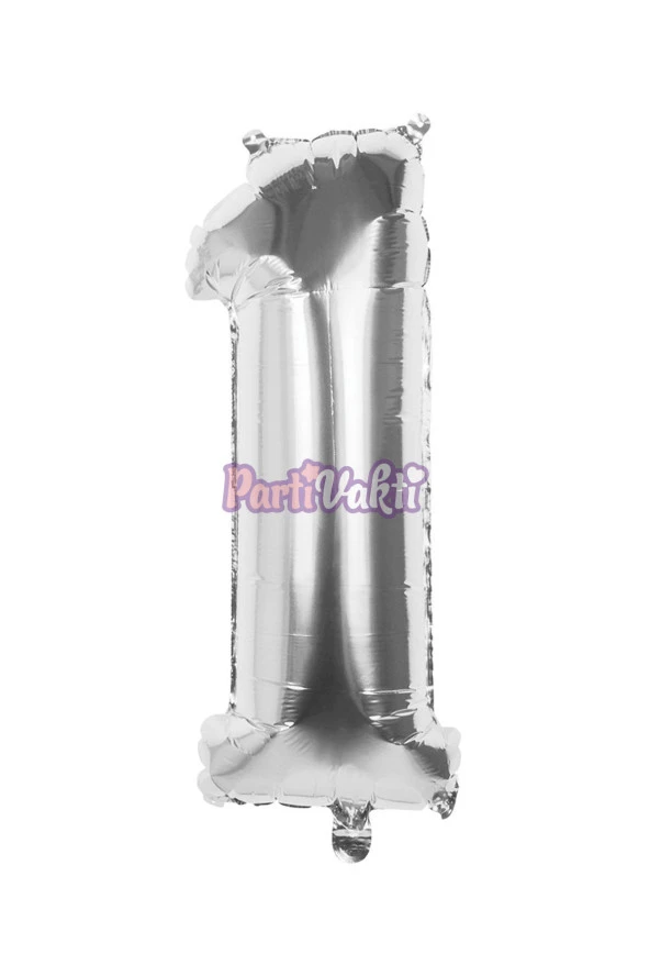 1 Rakam Gümüş Folyo Balon 40 cm - 2