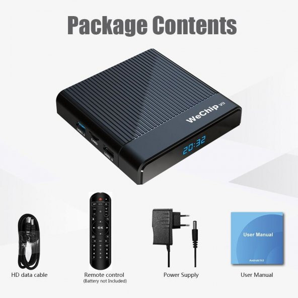 Wechip V9 Android 9.0 8K TV Box Netflix Youtube Akıllı TV Kutusu - 5