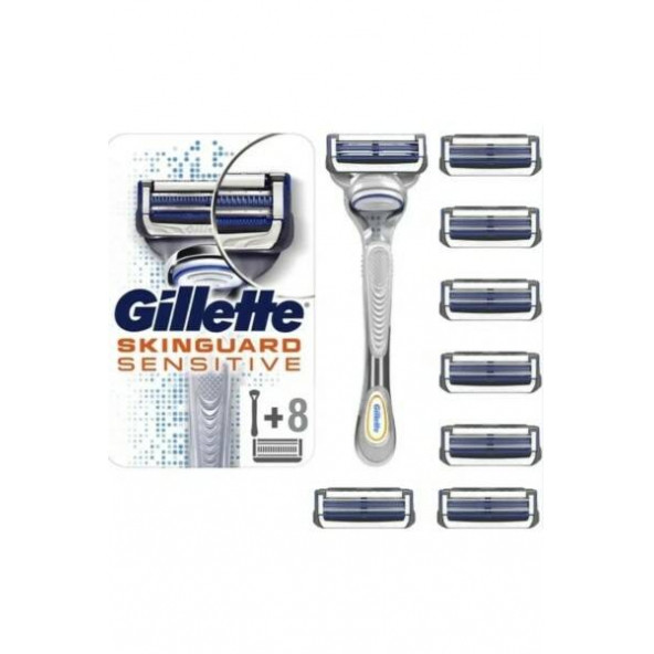 Gillette Skinguard Tıraş Makinesi +yedek Tıraş Bıçağı 8 'li