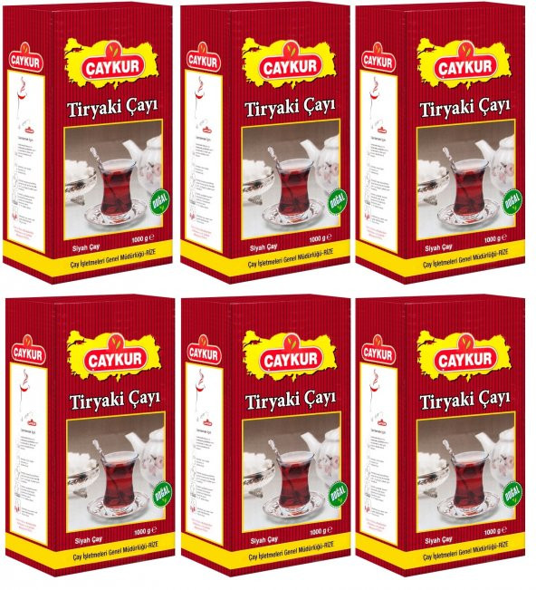 çaykur tiryaki çay 1000 gr x 6 adet toplam fiyat