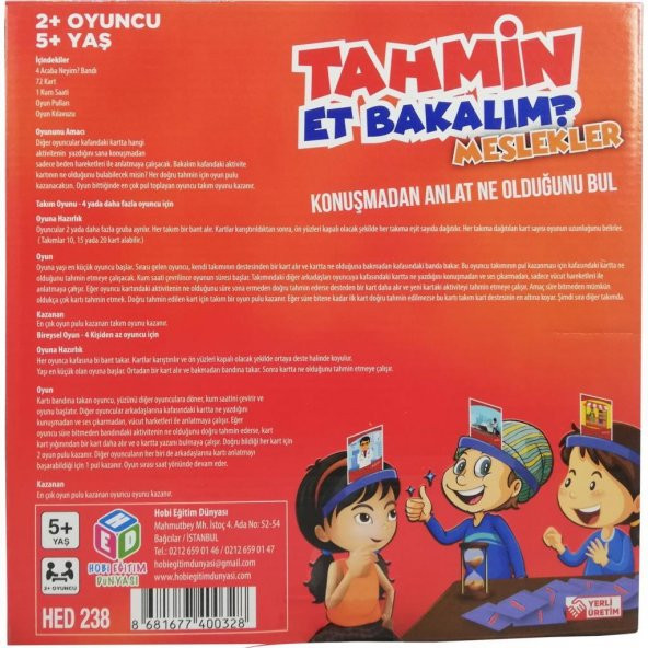 TAHMİN ET BAKALIM MESLEKLER HIZ DİKKAT ZEKA OYUNU - Resim 4