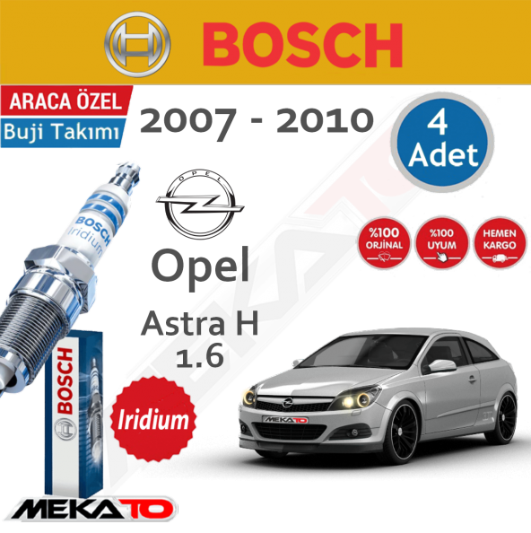Bosch Opel Astra H 1.6 LPG İridyum (2007-2010) Buji Takımı 4 Adet