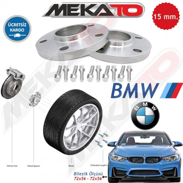 BMW SPACER FLANŞ (5X120 15 MM *2 )  10 ADET UZU BİJON DAHİL
