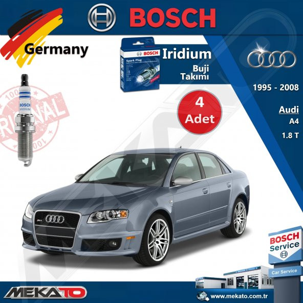 Audi A4 Lpg 1.8 T Bosch İridyum Buji Takımı 4 Adet 1995-2008