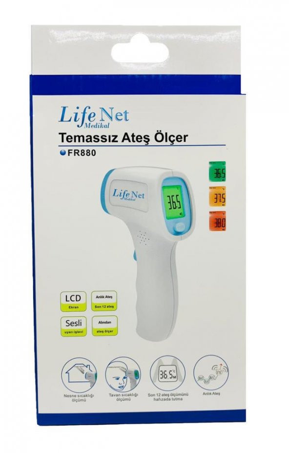 Temassız Ateş Ölçer Kızıl Ötesi Vücut ve Alından Termometre FR880 - 6