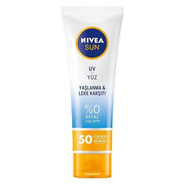 Nivea Sun SPF50+ Yaşlanma & Leke Karşıtı Q10 Yüz Güneş Kremi 50 ml, Çok Y